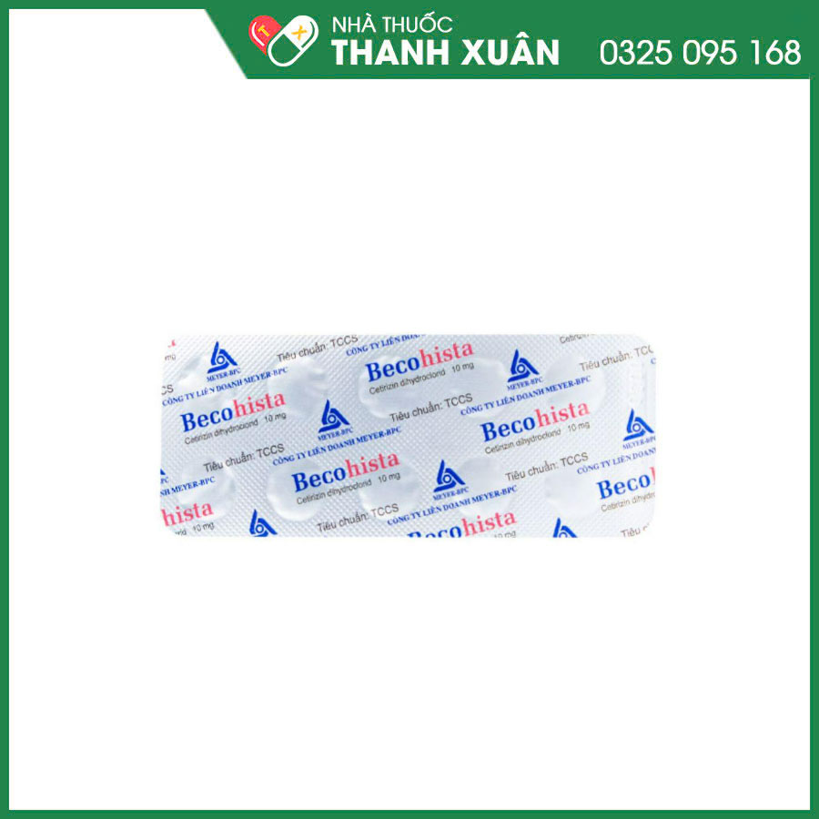 Becohista thuốc điều trị viêm mũi dị ứng, dị ứng da, phụ trợ trong điều trị hen